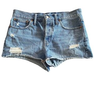 Madewell Relaxed Denim Shorts Cutoff Distressed Jean Short High Rise Siz…